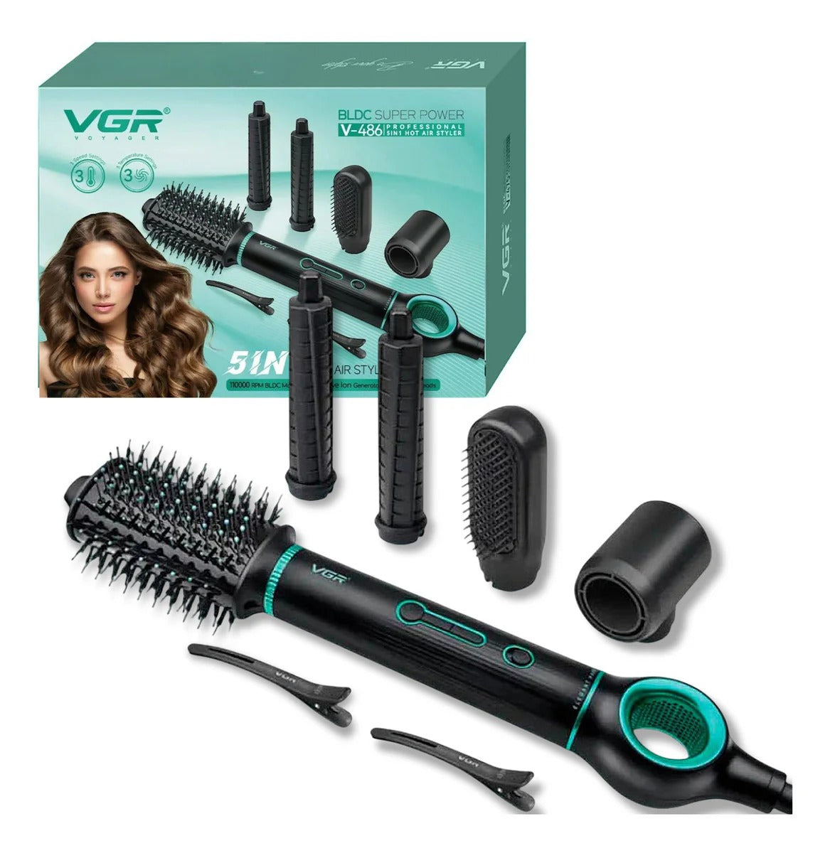 Stilues Profesional 5n1 për Flokë – VGR V-486