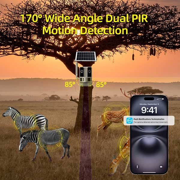 Kamerë sigurie me dy lente dhe panel diellor - 4G D180