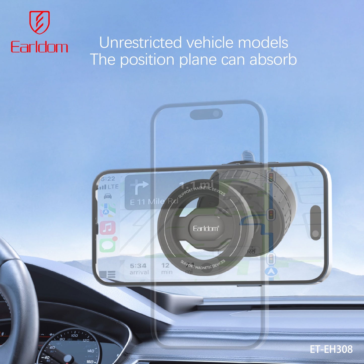 Mbajtëse Magnetike Telefoni-Earldom 360°