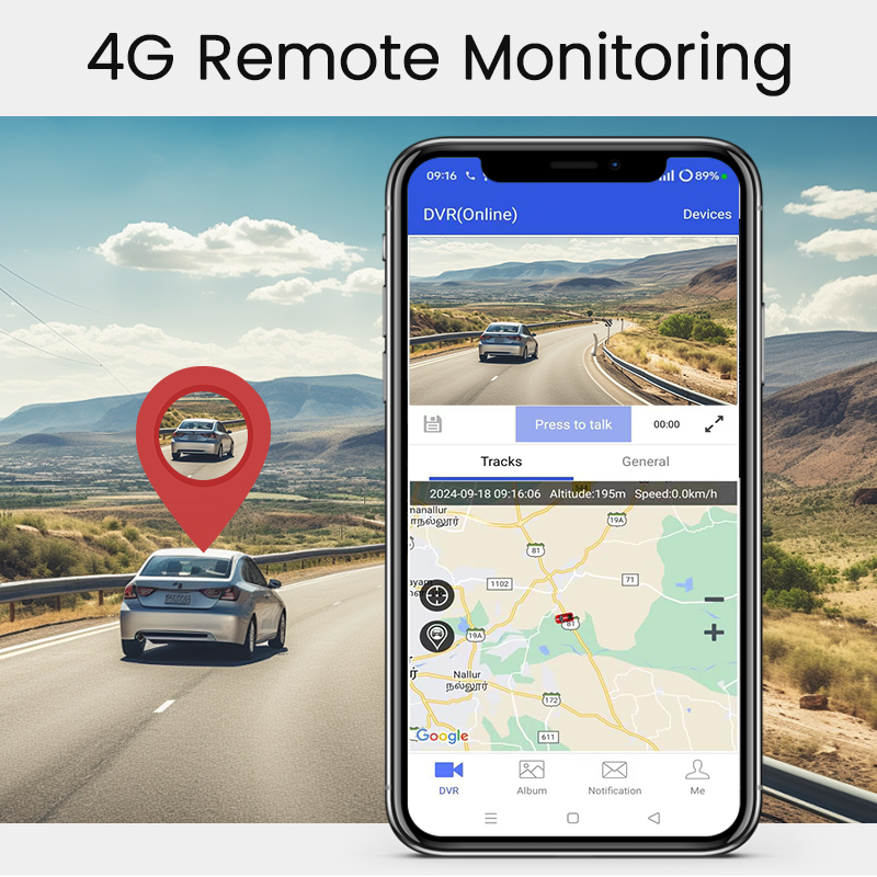 Kamerë Inteligjente për Veture 4G (Pasqyrë + 3 Kamera)