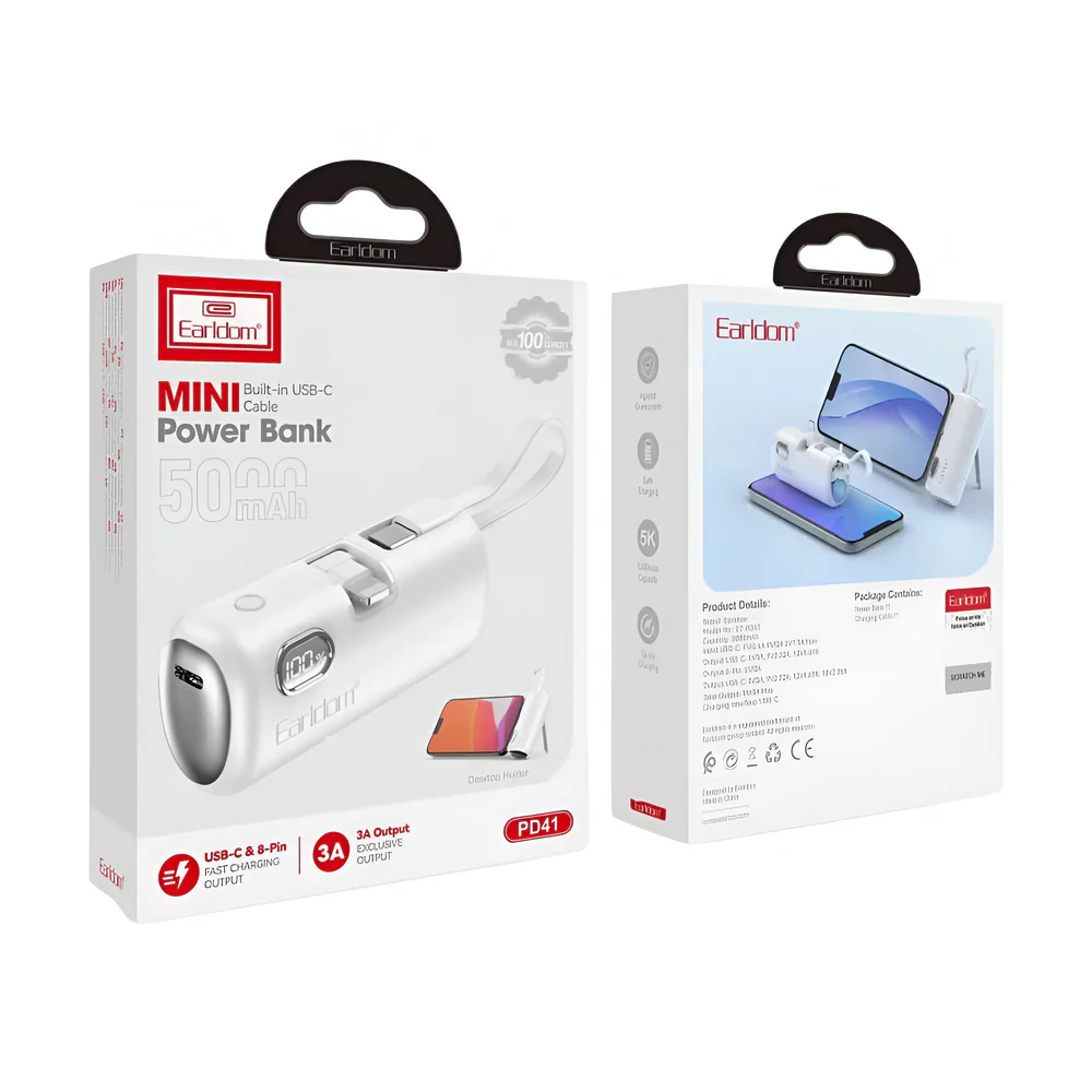 Mini Power Bank 2-në-1