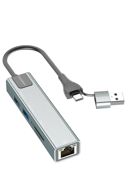 Earldom HUB24 USB-A + USB-C HUB, 4 Porta